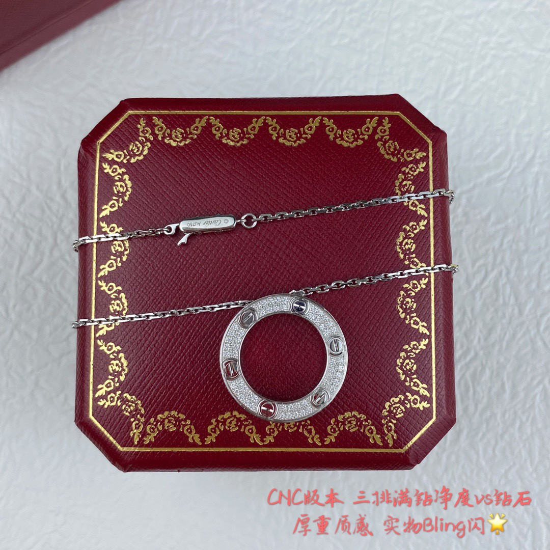 Ca*t1er Double-sided fully D1am0nd-encrusted coin Necklace