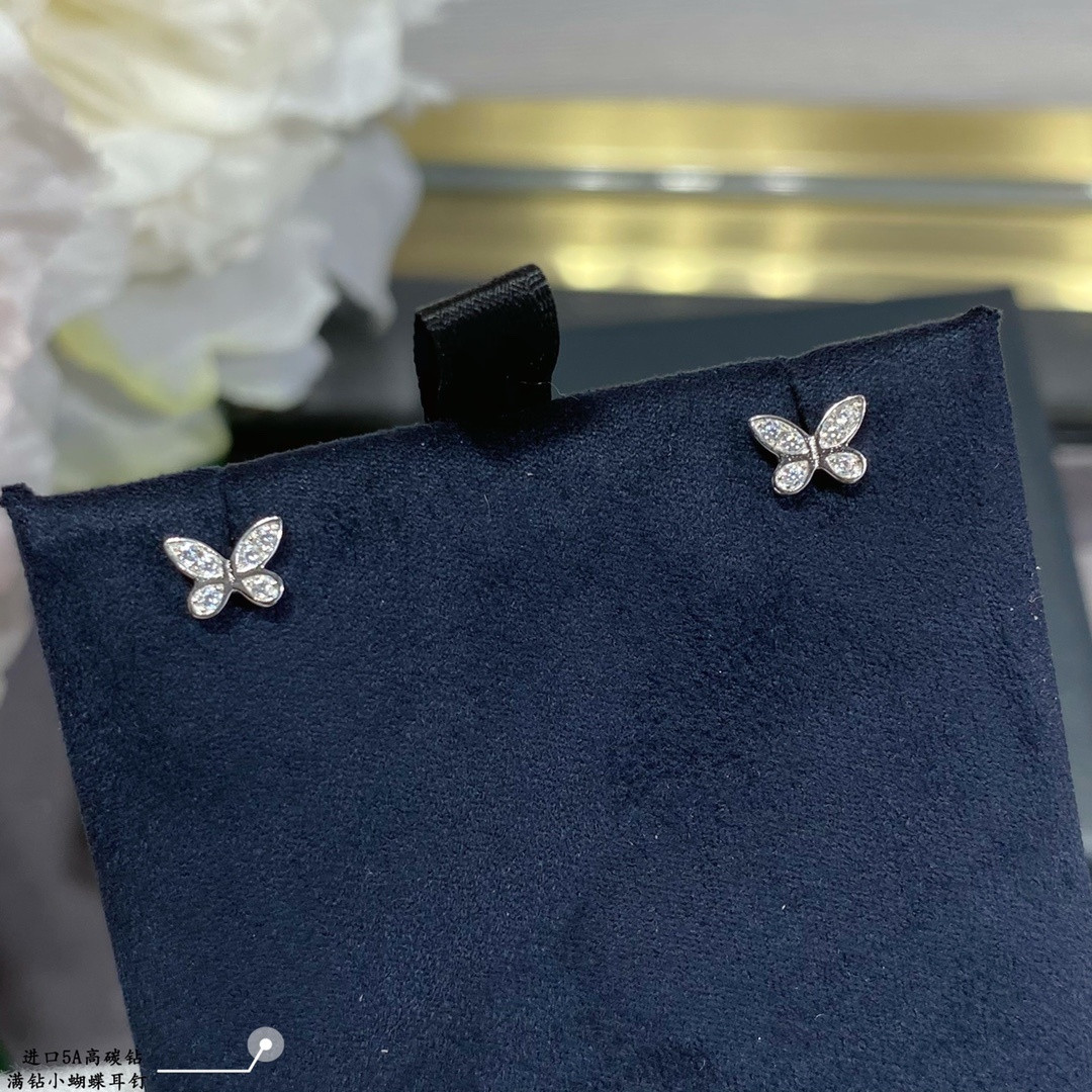 Graff D1am0nd-encrusted Butterfly Stud Earrings Ag925