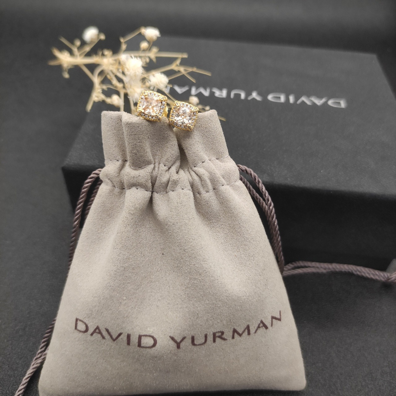 David Yurman four claw gem Earrings(Main stone 5mm)