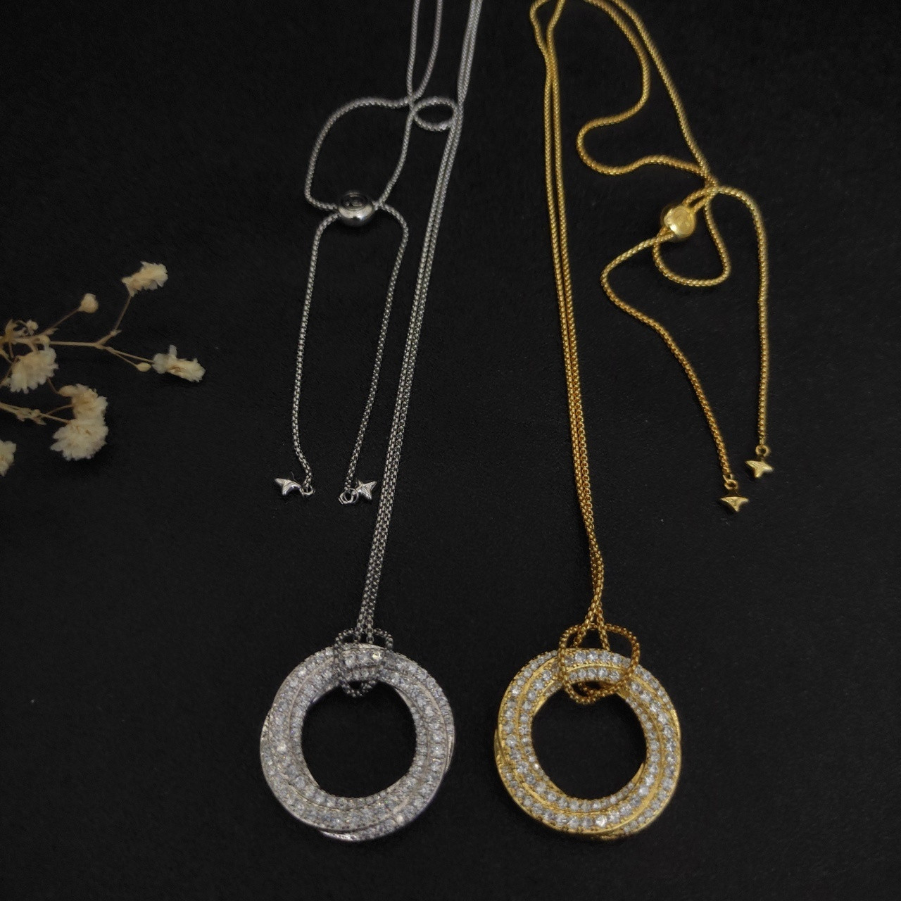 David Yurman 30mm Round with full D1am0nds Necklace(Chain length 90cm Chain thickness 1.5mm)