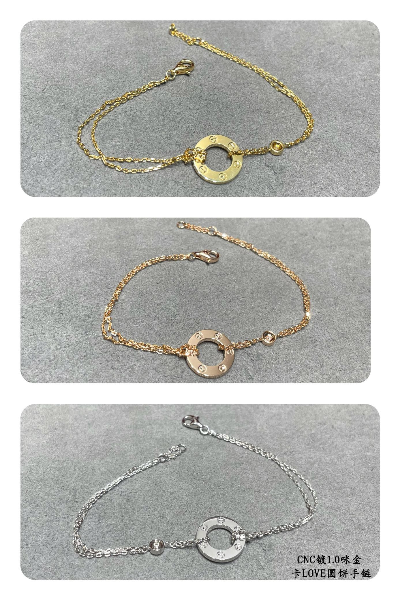 Ca*t1er Double-sided coin Bracelet