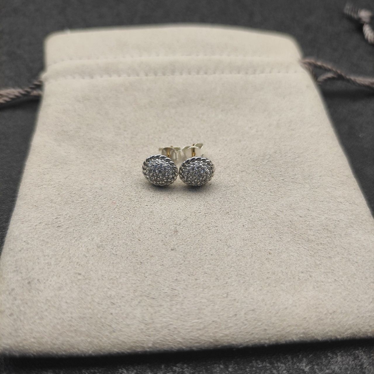 David Yurman 8.6mm round full D1am0nd Earrings