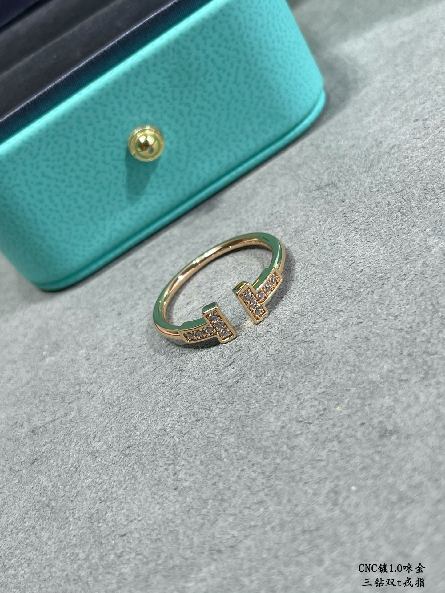 T*f*ny & Co. Double T D1am0nd-Banded Ring