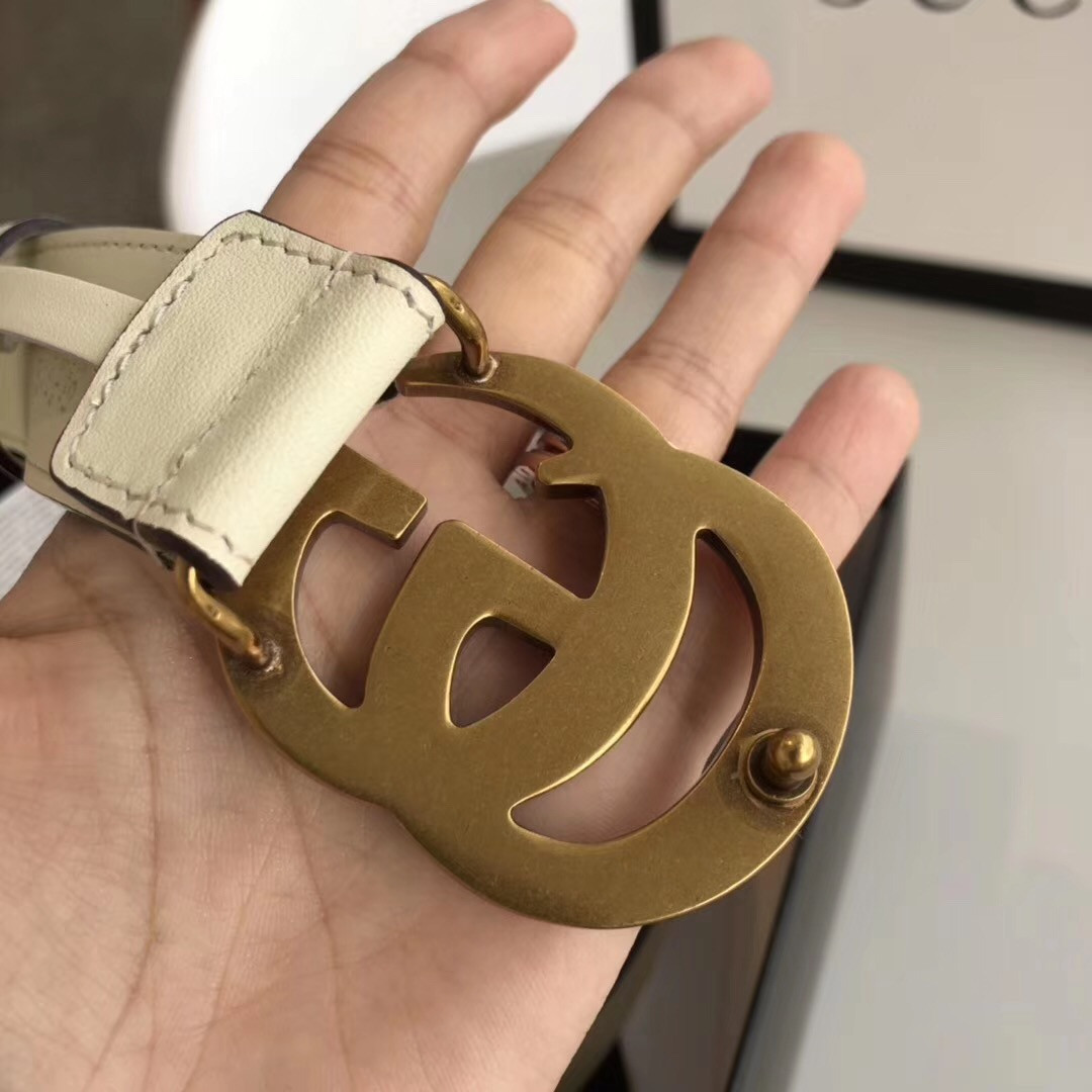 Gvc*1 Reversible leather Belt with Double G Buckle