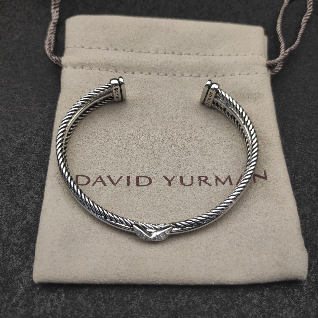 David Yurman 7mm Three-line crossband D1am0nd X Bracelet (wrist circumference 15-20cm)