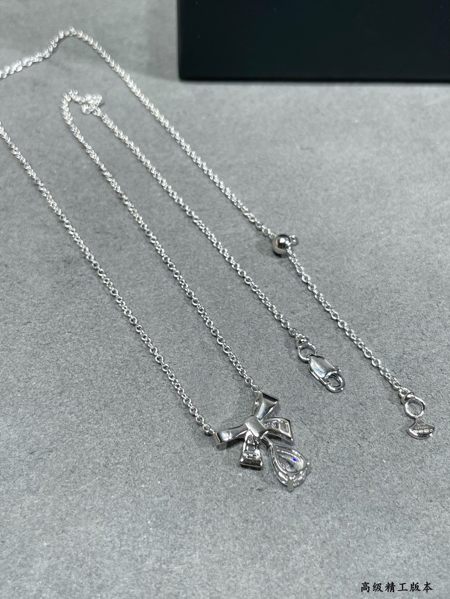 Graff Bow D1am0nd Pendant Necklace Ag925
