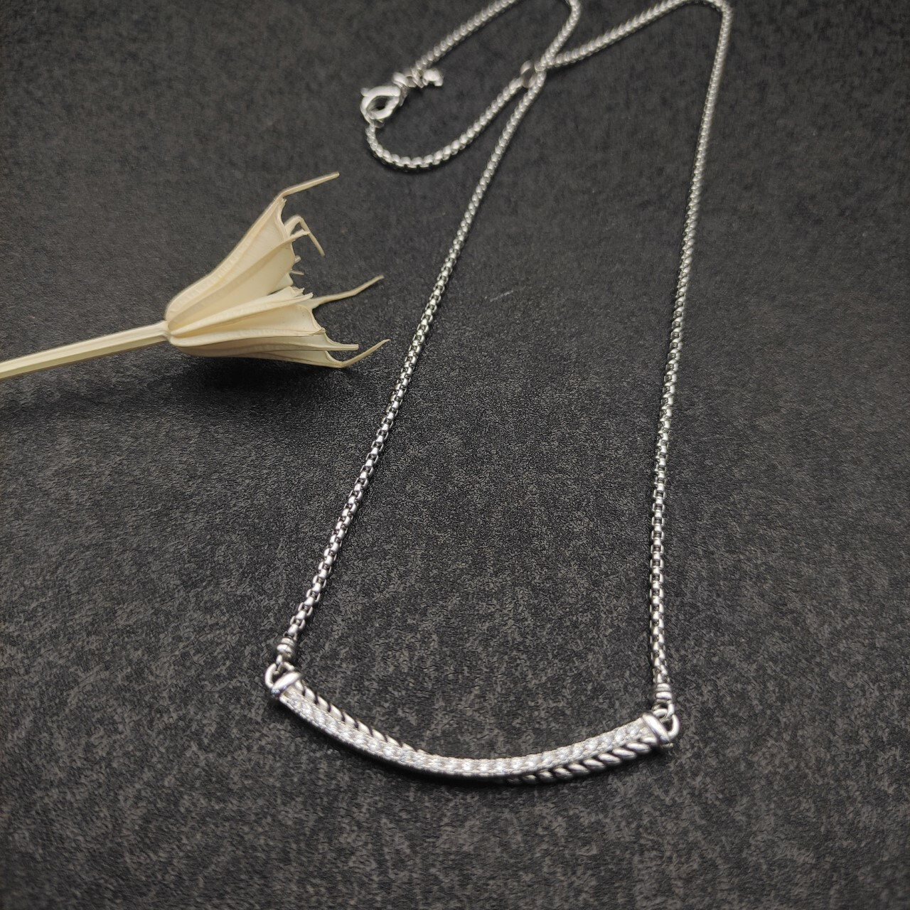 David Yurman Smile Necklace(Chain length 45+5cm delay chain,Chain thickness 2mm)