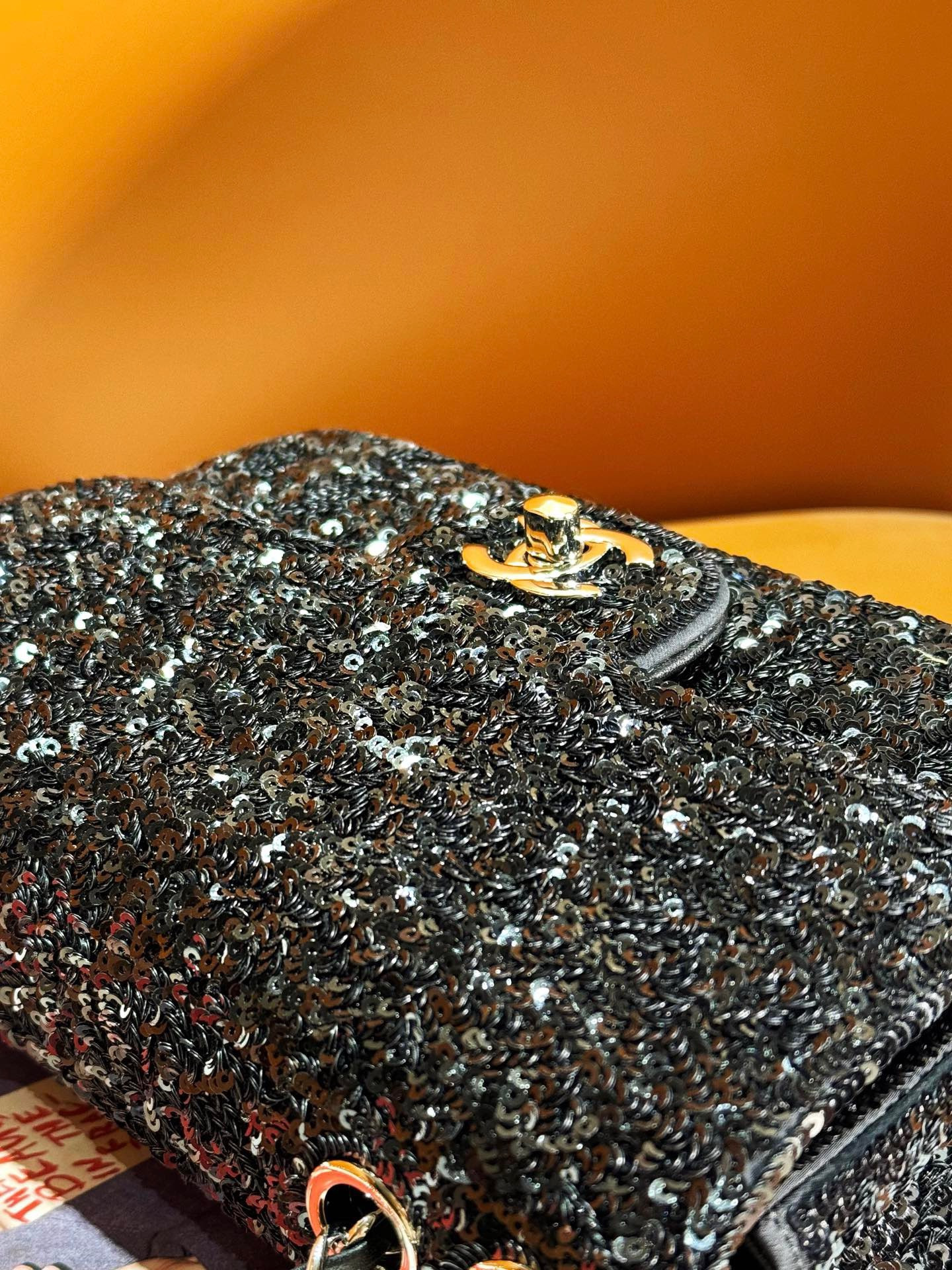 Ch**el Sequin Flap Bag 20CM