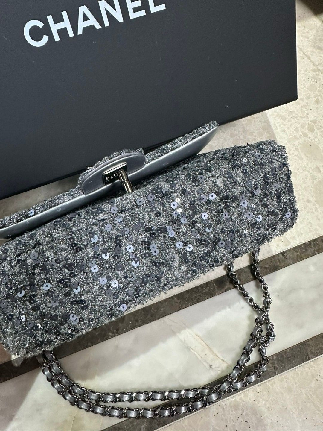 Ch**el Sequin Flap Bag 20CM
