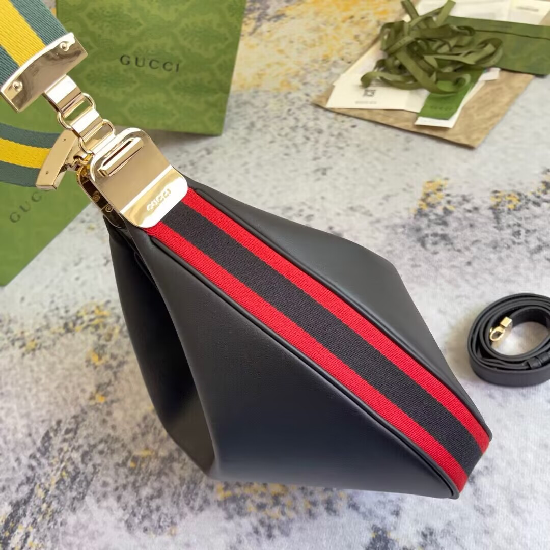 GUCCI ATTACHE MEDIUM SHOULDER BAG BLACK 13.8″W x 12.6″H x 2.4″D