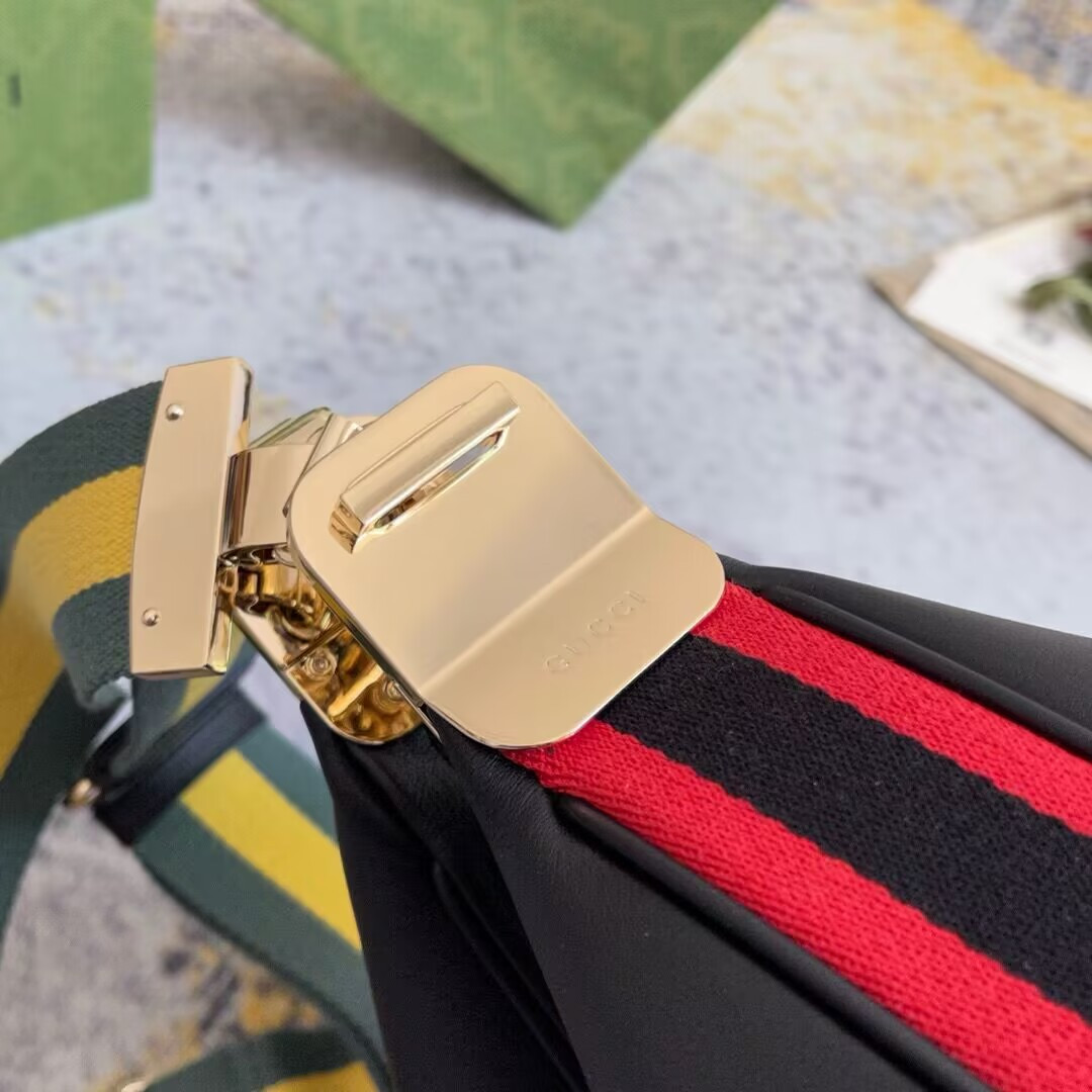 GUCCI ATTACHE MEDIUM SHOULDER BAG BLACK 13.8″W x 12.6″H x 2.4″D