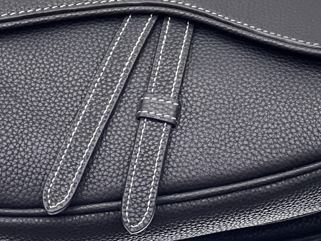 D10r Saddle Bag Black Grained Calfskin 26 x 19 x 4.5 cm