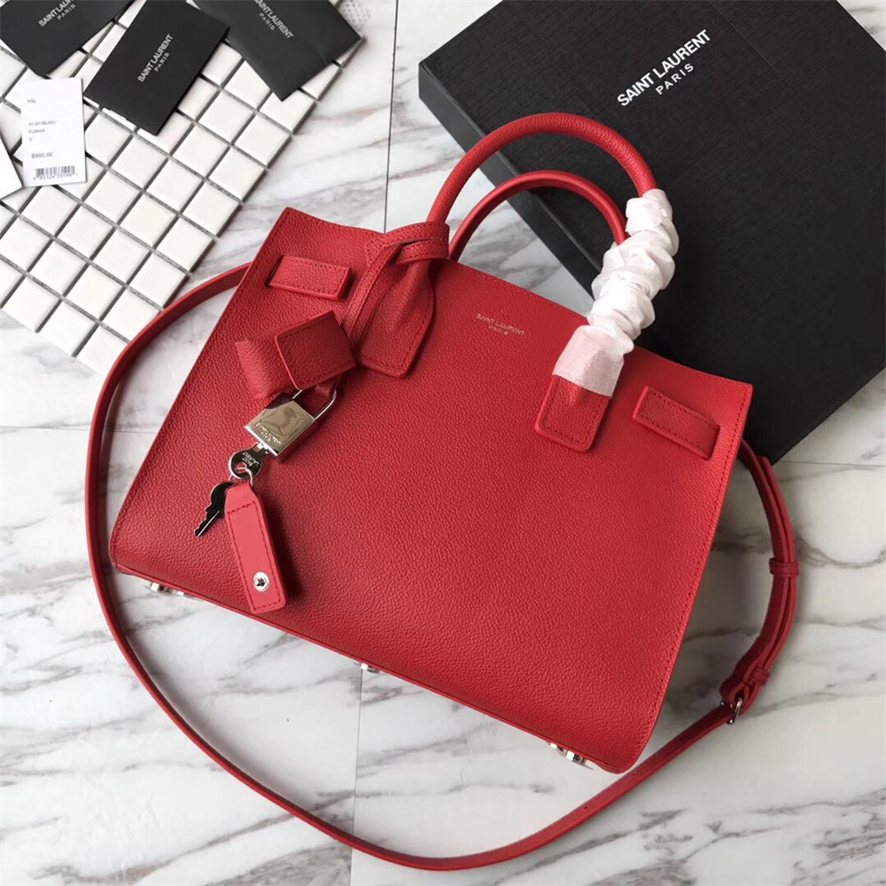 Y51 SAC DE JOUR BABY IN GRAINED LEATHER SHINY RED