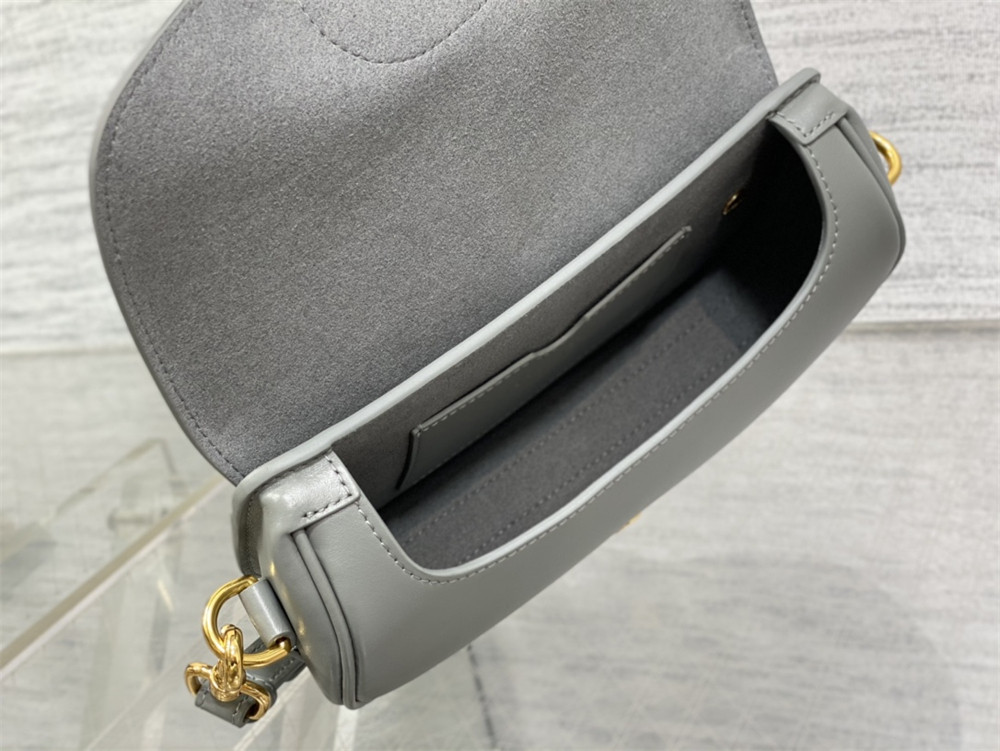 D10r BOBBY EAST-WEST BAG Latte Box Calfskin Grey
