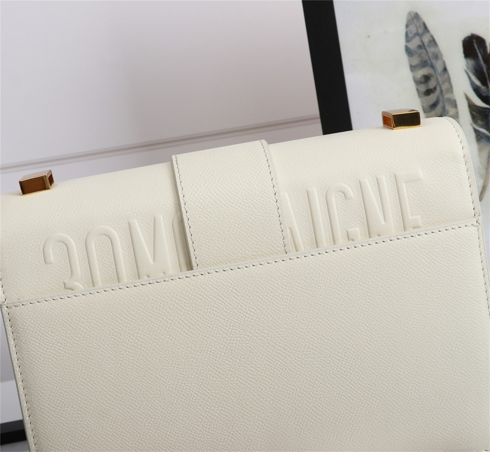 D10r 30 MONTAIGNE CHAIN BAG Grained White