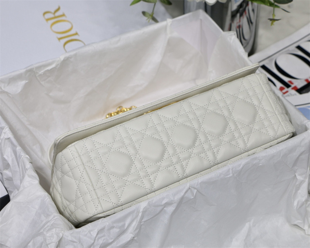 SMALL D10r CARO BAG Ivory S*pple Cannage Calfskin 20 x 12 x 7 cm