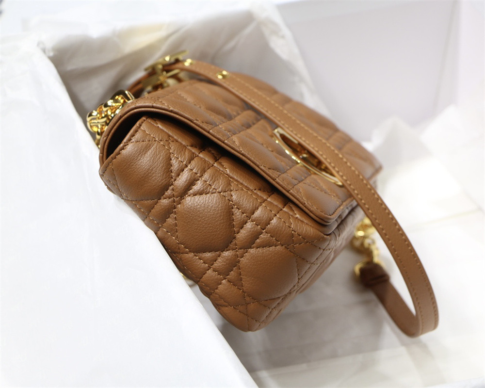 SMALL D10r CARO BAG Caramel S*pple Cannage Calfskin 20 x 12 x 7 cm