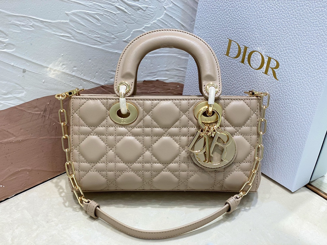 D10r SMALL LADY D-JOY BAG Biscuit