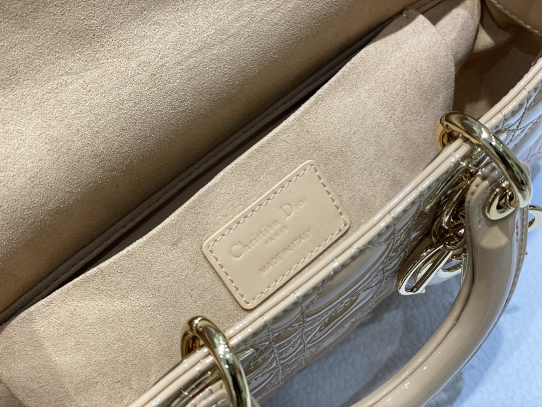 D10r SMALL LADY D-JOY BAG Biscuit Patent 26x6x14cm