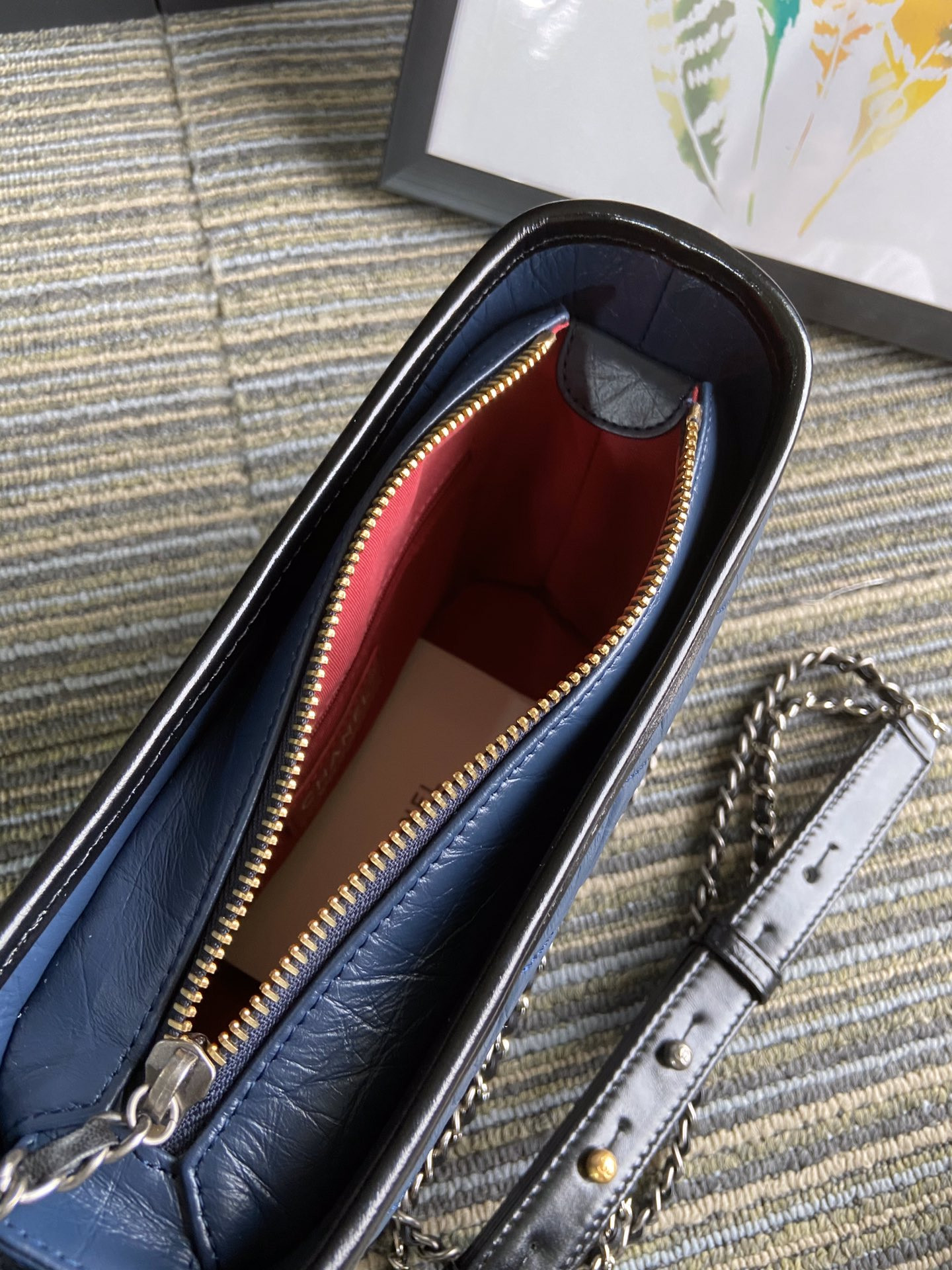 Ch**el Gabrielle SMALL BLUE with shoulder strap letters 20 x 15 x 8cm