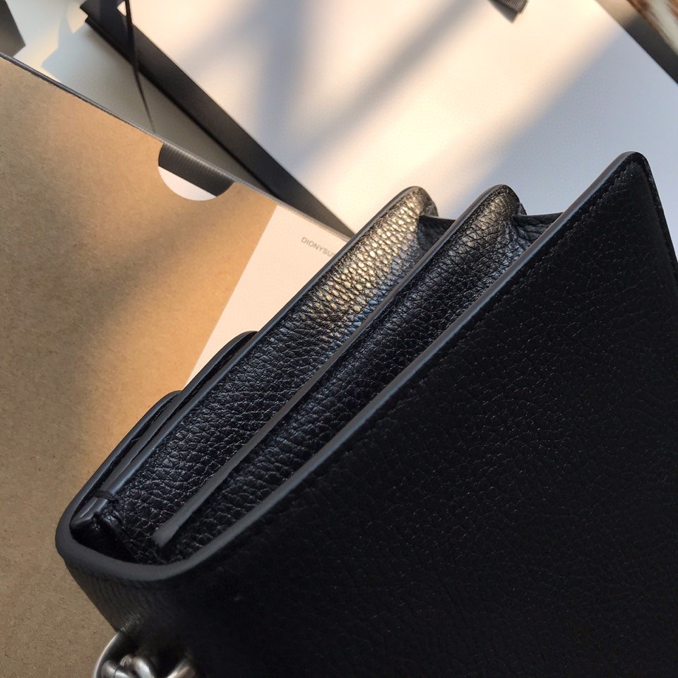 Gvc*1 DIONYSUS LEATHER SMALL RECTANGULAR BAG BLACK 28x17x9cm