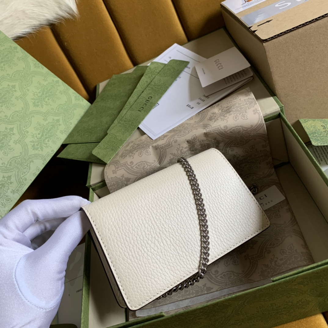 Gvc*1 DIONYSUS LEATHER S*pER MINI BAG WHITE 6.5"Wx3.9"Hx1.6"D