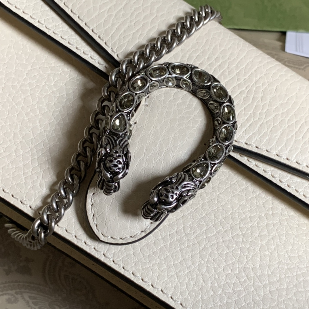 Gvc*1 DIONYSUS LEATHER S*pER MINI BAG WHITE 6.5"Wx3.9"Hx1.6"D