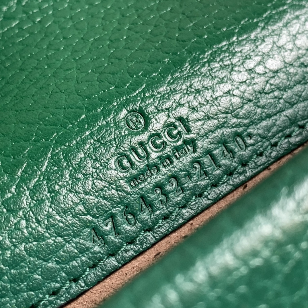 Gvc*1 DIONYSUS LEATHER S*pER MINI BAG GREEN 6.5"Wx3.9"Hx1.6"D