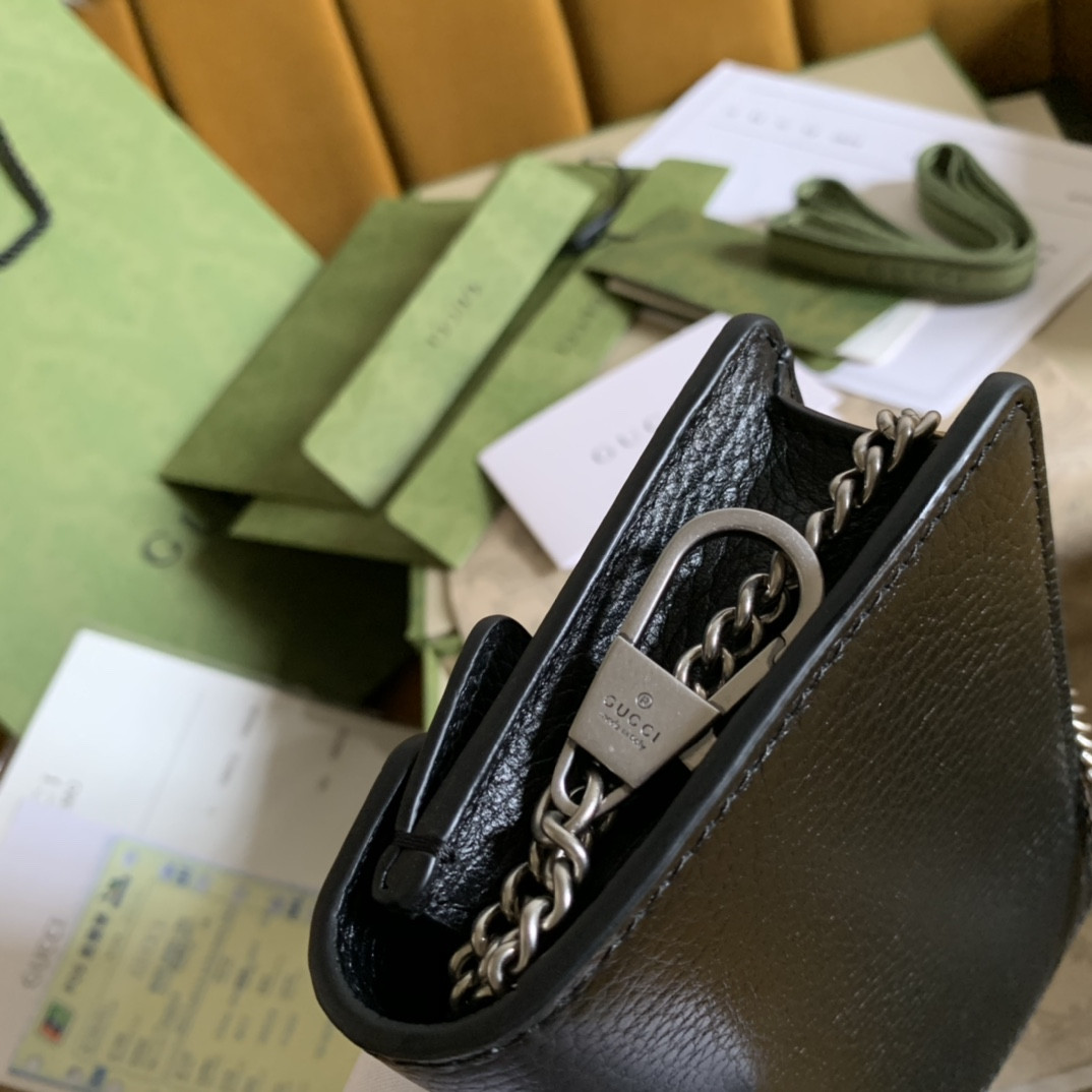 Gvc*1 DIONYSUS LEATHER S*pER MINI BAG BLACK 6.5"Wx3.9"Hx1.6"D