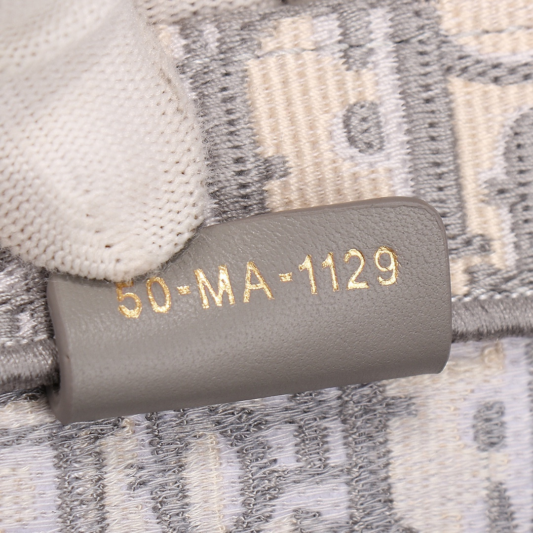 Large D10r Book Tote Ecru and Gray D10r Oblique Embroidery 16.5 x 14 x 7.5 inches