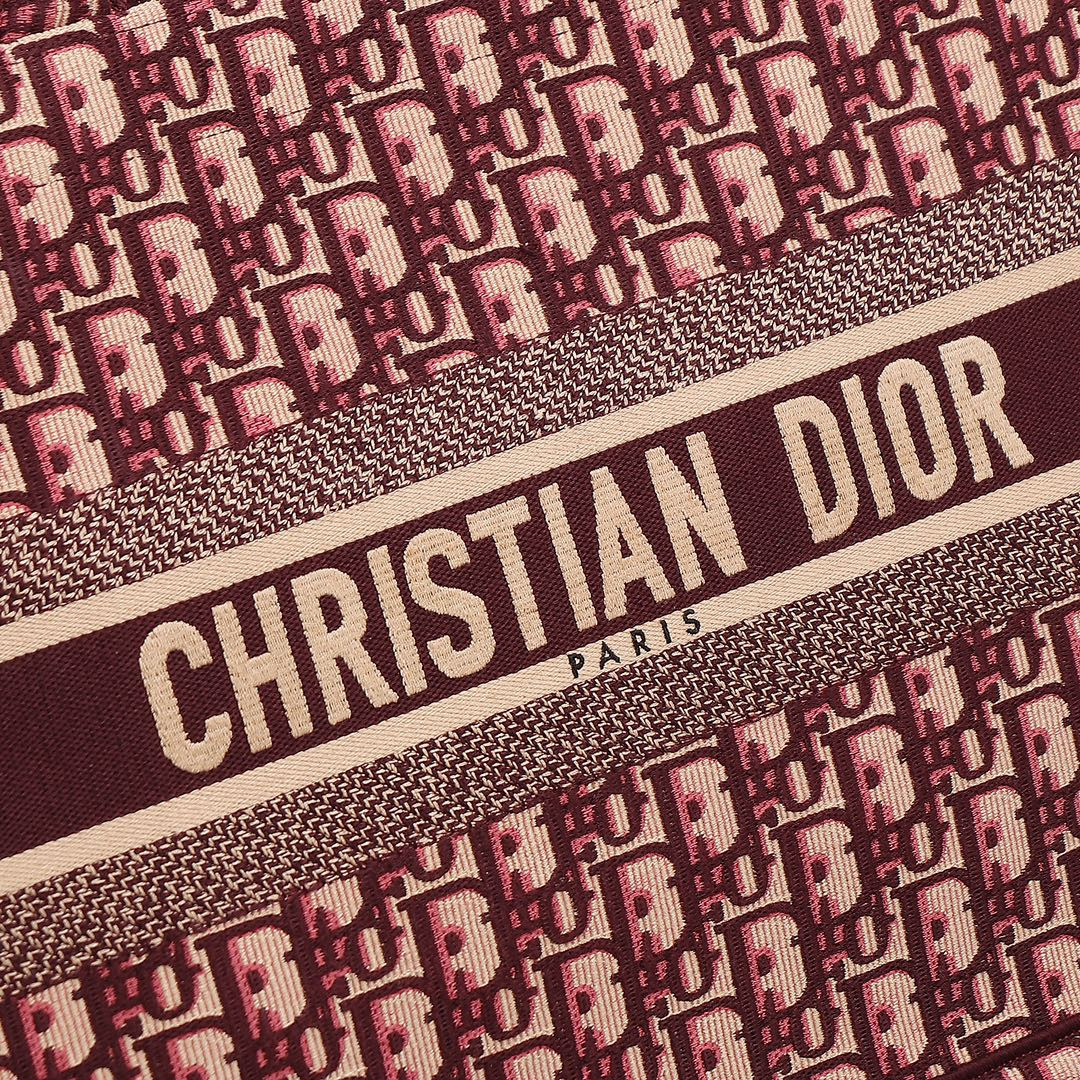 Medium D10r Book Tote Oblique Burgundy 14 x 11 x 6.5 inches