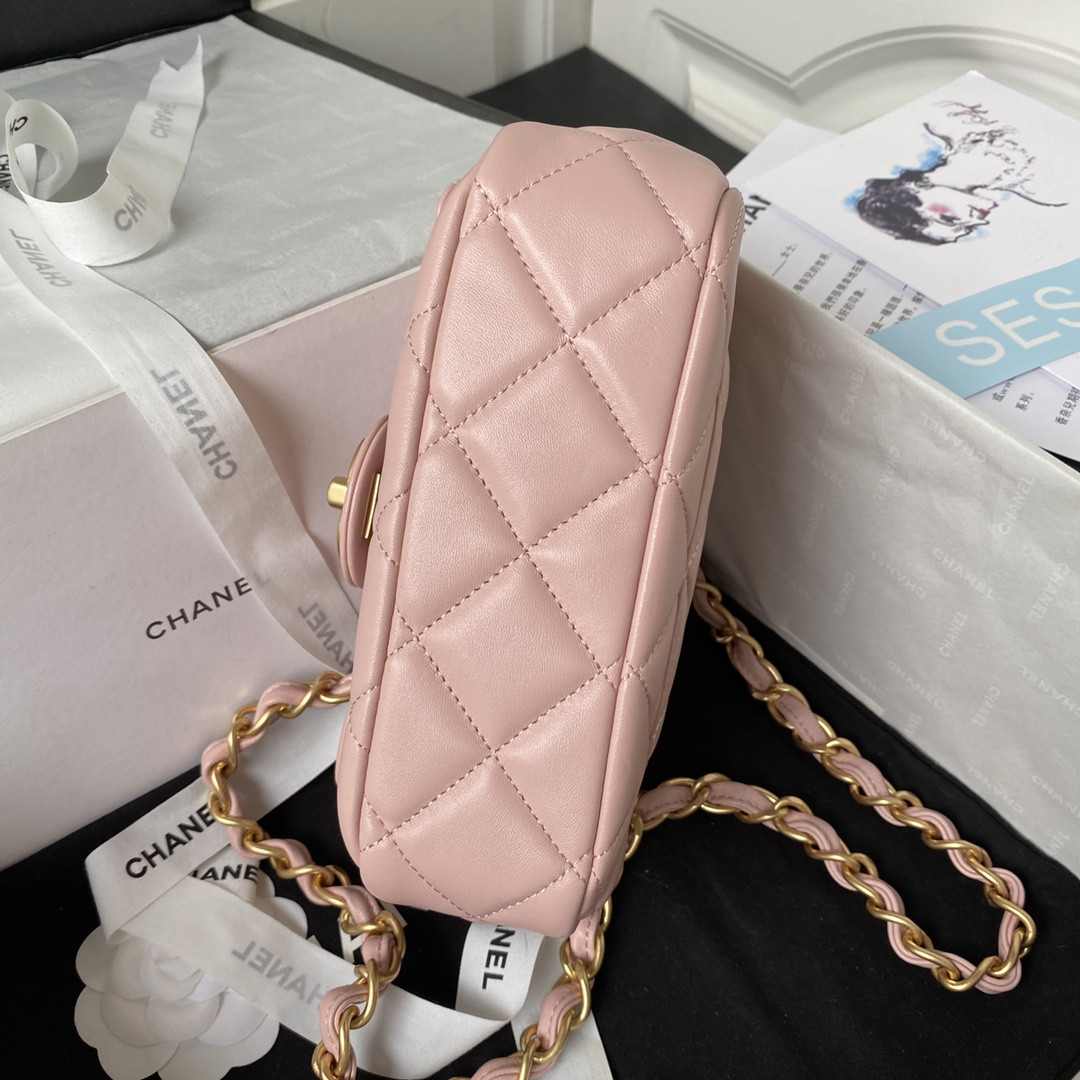 Ch**el MINI FLAP BAG PINK 4.7 × 7.8 × 2.3 in
