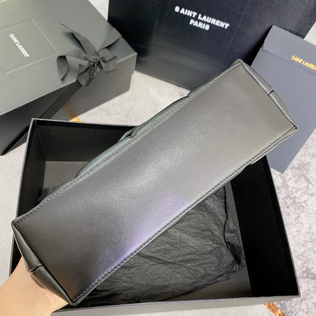 Y51 PUFFER SMALL IN NAPPA LEATHER BLACK SILVER 11.4 X 6.6 X 4.3 INCHES