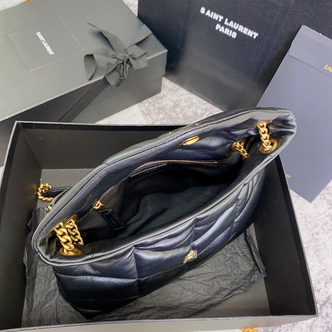 Y51 PUFFER SMALL IN NAPPA LEATHER BLACK 11.4 X 6.6 X 4.3 INCHES