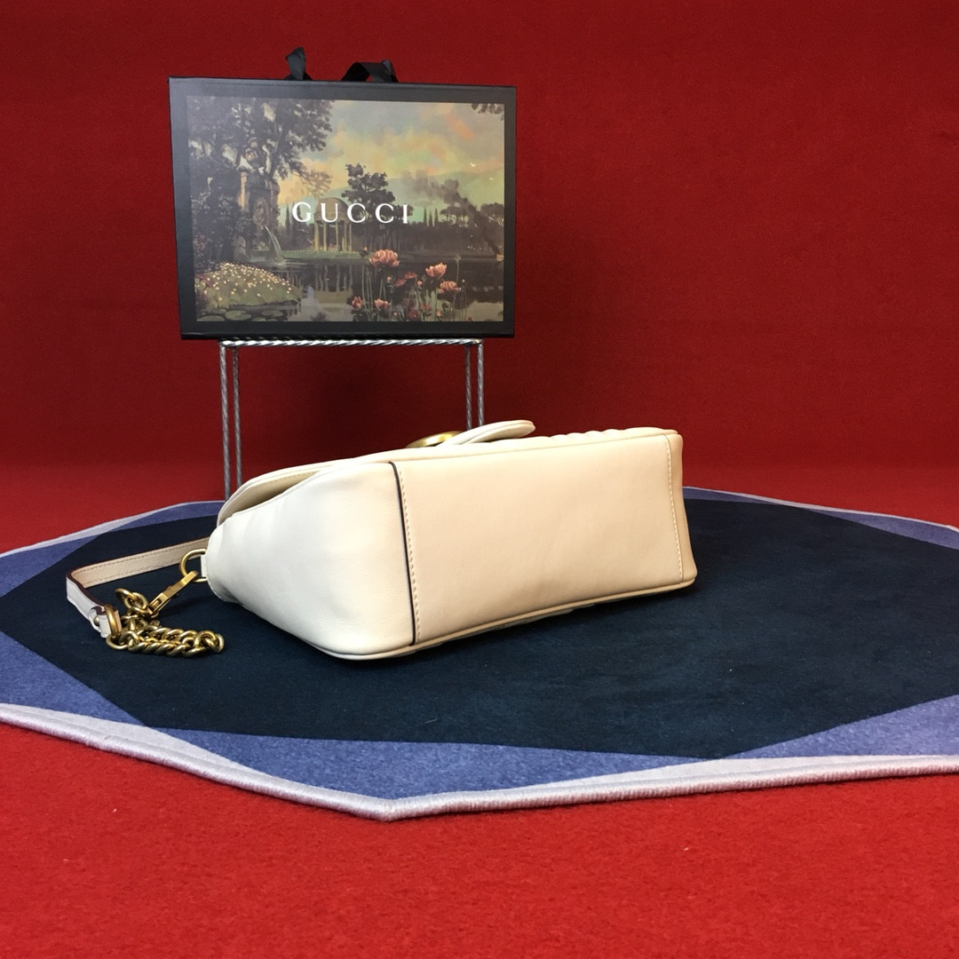 Gvc*1 GG MARMONT SMALL SHOULDER BAG WHITE 10"W x 6"H x 3"D