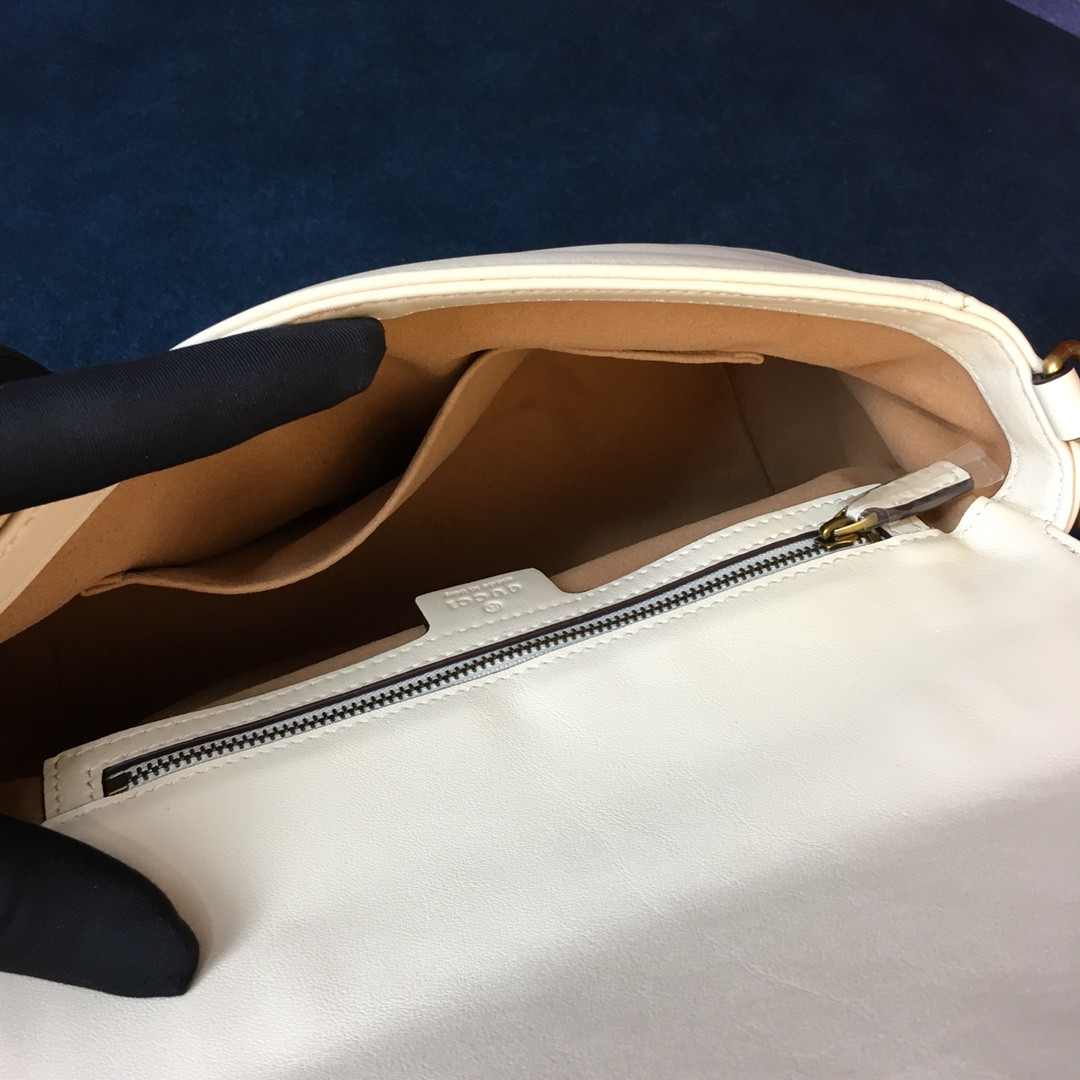 Gvc*1 GG MARMONT SMALL SHOULDER BAG WHITE 10"W x 6"H x 3"D