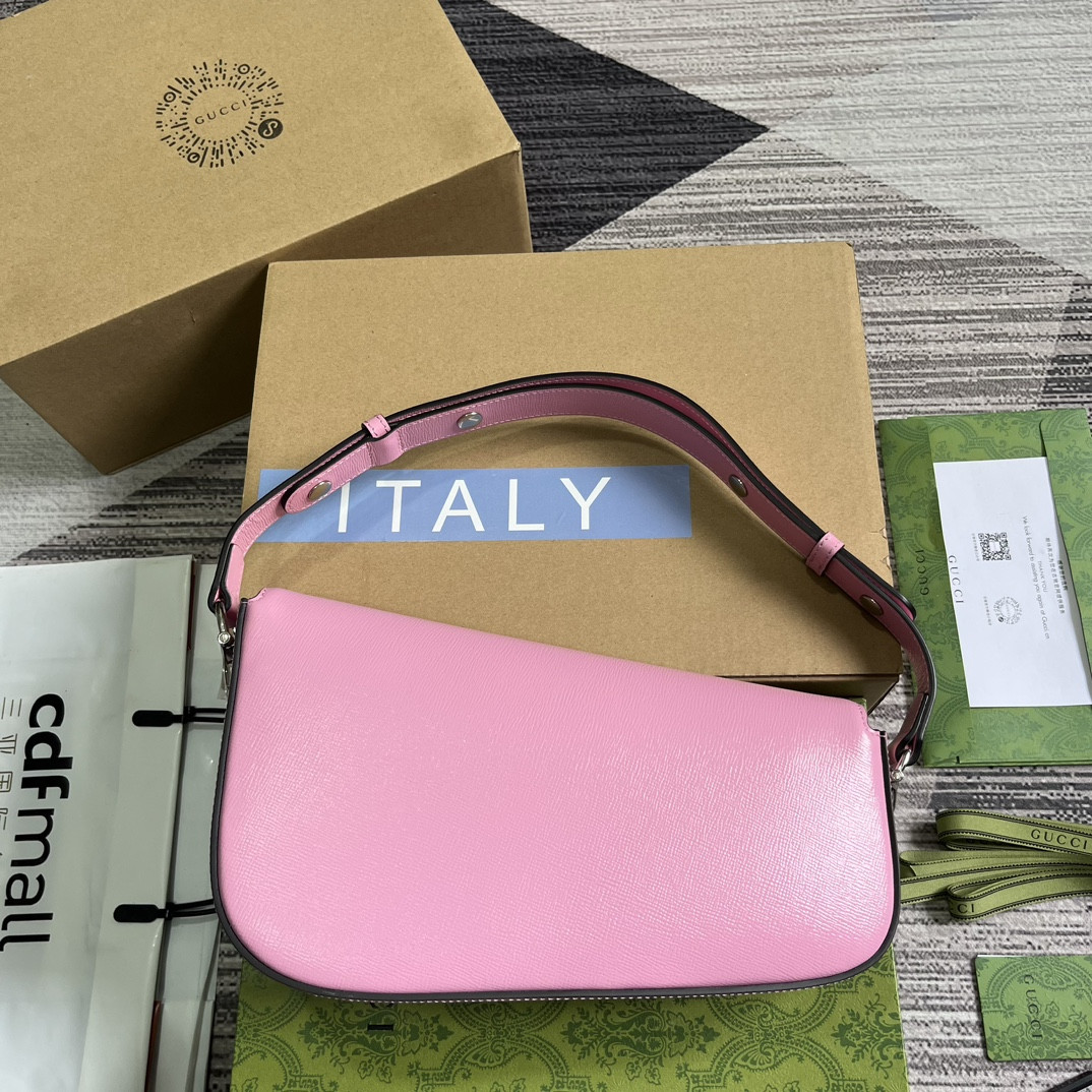 Gvc*1 HORSEBIT 1955 SMALL SHOULDER BAG pink 10.4"W x 6.7-4.1"H x 3.1-1.6"D