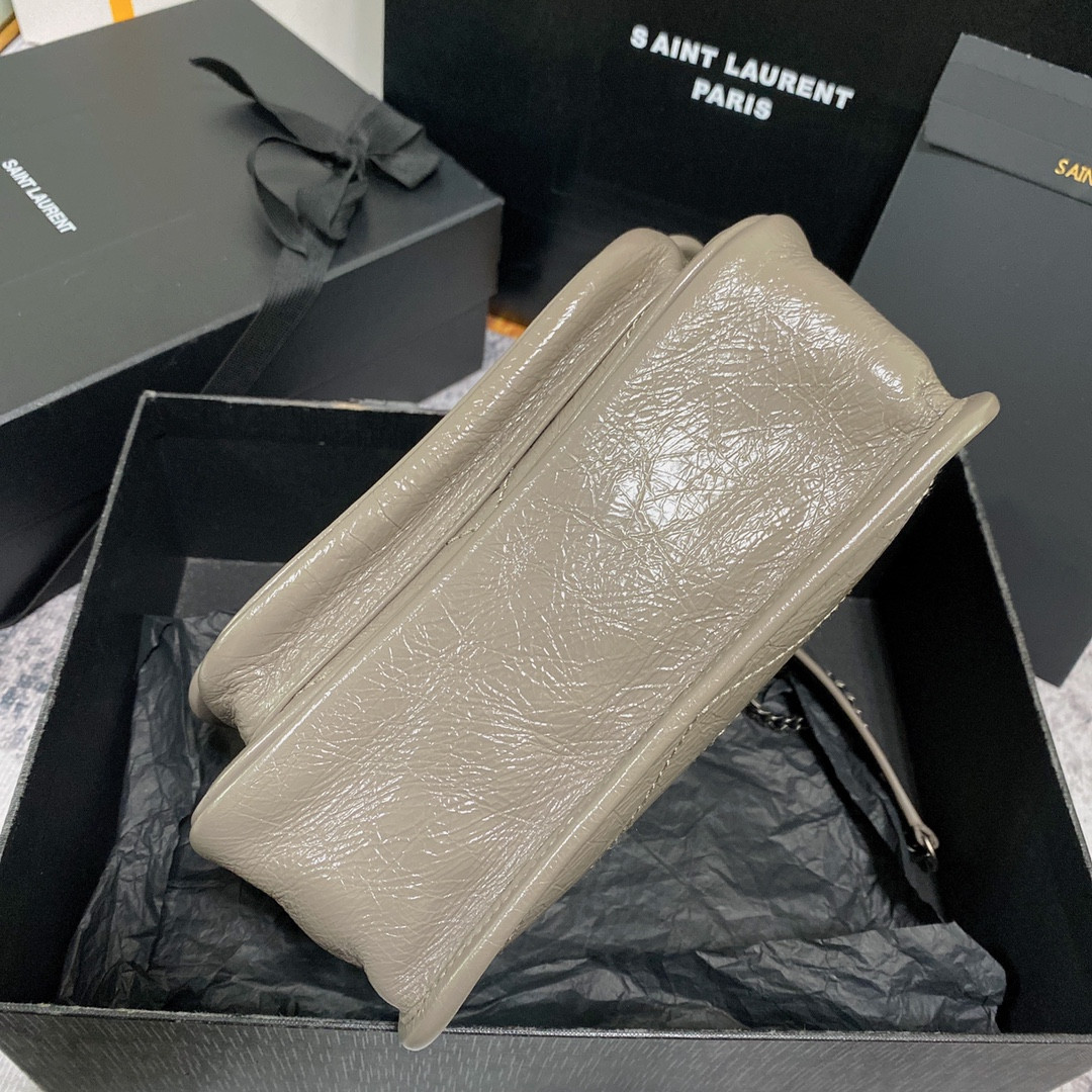 Y51 NIKI BABY IN VINTAGE LEATHER LIGHT GRAY 8.2 X 6 X 2.9 INCHES