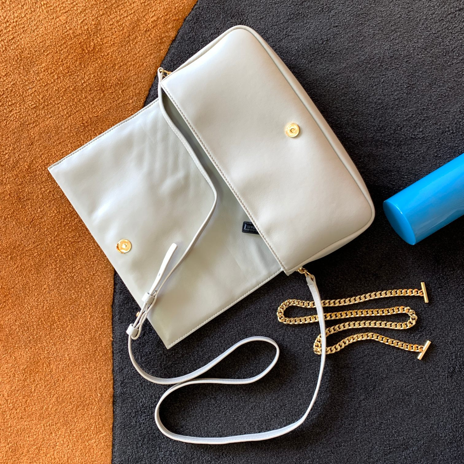 Y51 KATE 99 IN QUILTED NAPPA LEATHER WHITE 10.2 X 5.3 X 1.7 INCHES