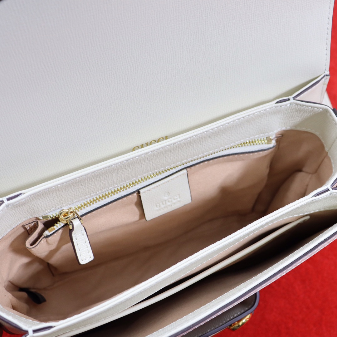 Gvc*1 HORSEBIT 1955 SHOULDER BAG GRAY WHITE 9.8"W x 7"H x 3.1"D