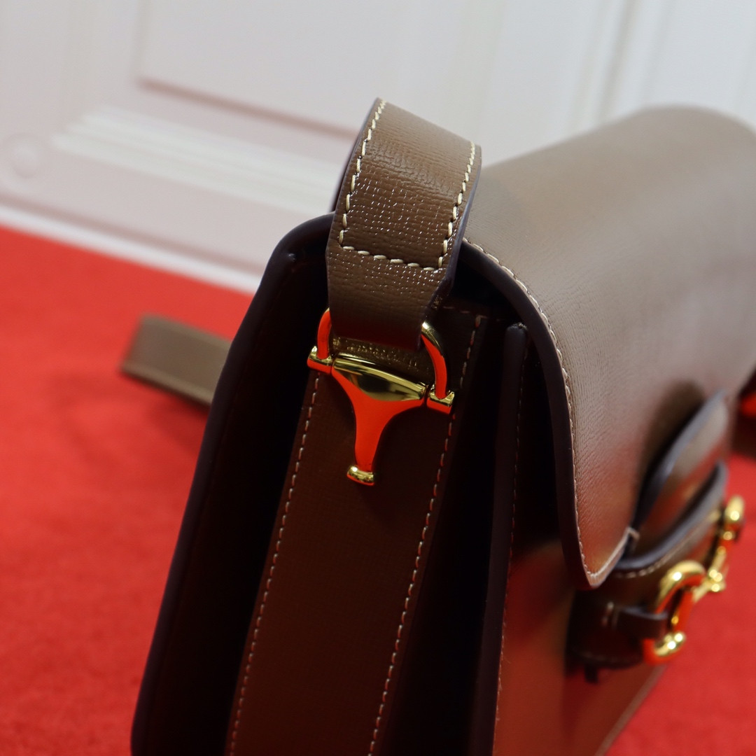Gvc*1 HORSEBIT 1955 SHOULDER BAG BROWN 9.8"W x 7"H x 3.1"D