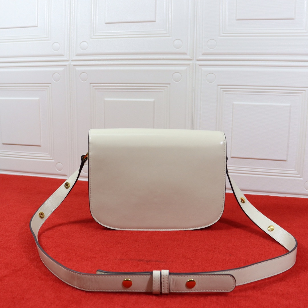 Gvc*1 HORSEBIT 1955 SHOULDER BAG WHITE 9.8"W x 7"H x 3.1"D