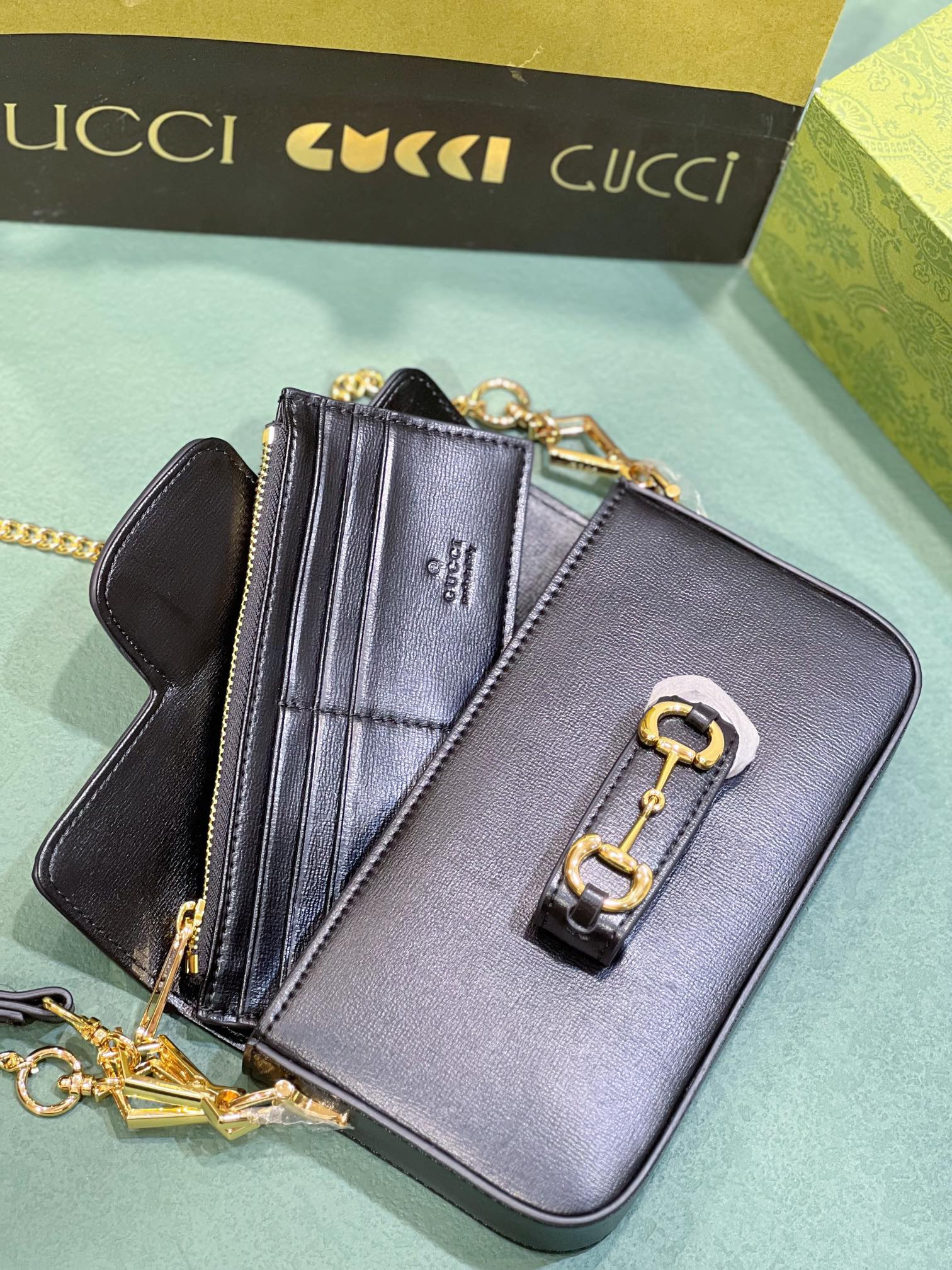 Gvc*1 HORSEBIT 1955 MINI BAG BLACK 8.5"W x 4.9"H x 1.2"D