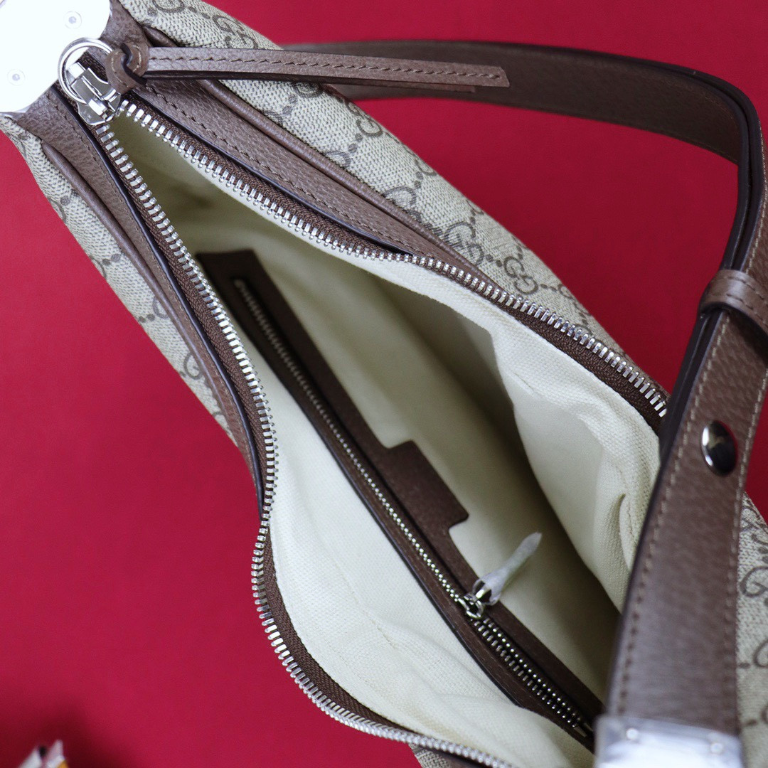 Gvc*1 ATTACHE MEDIUM SHOULDER BAG Beige and blue 13.8″W x 12.6″H x 2.4″D