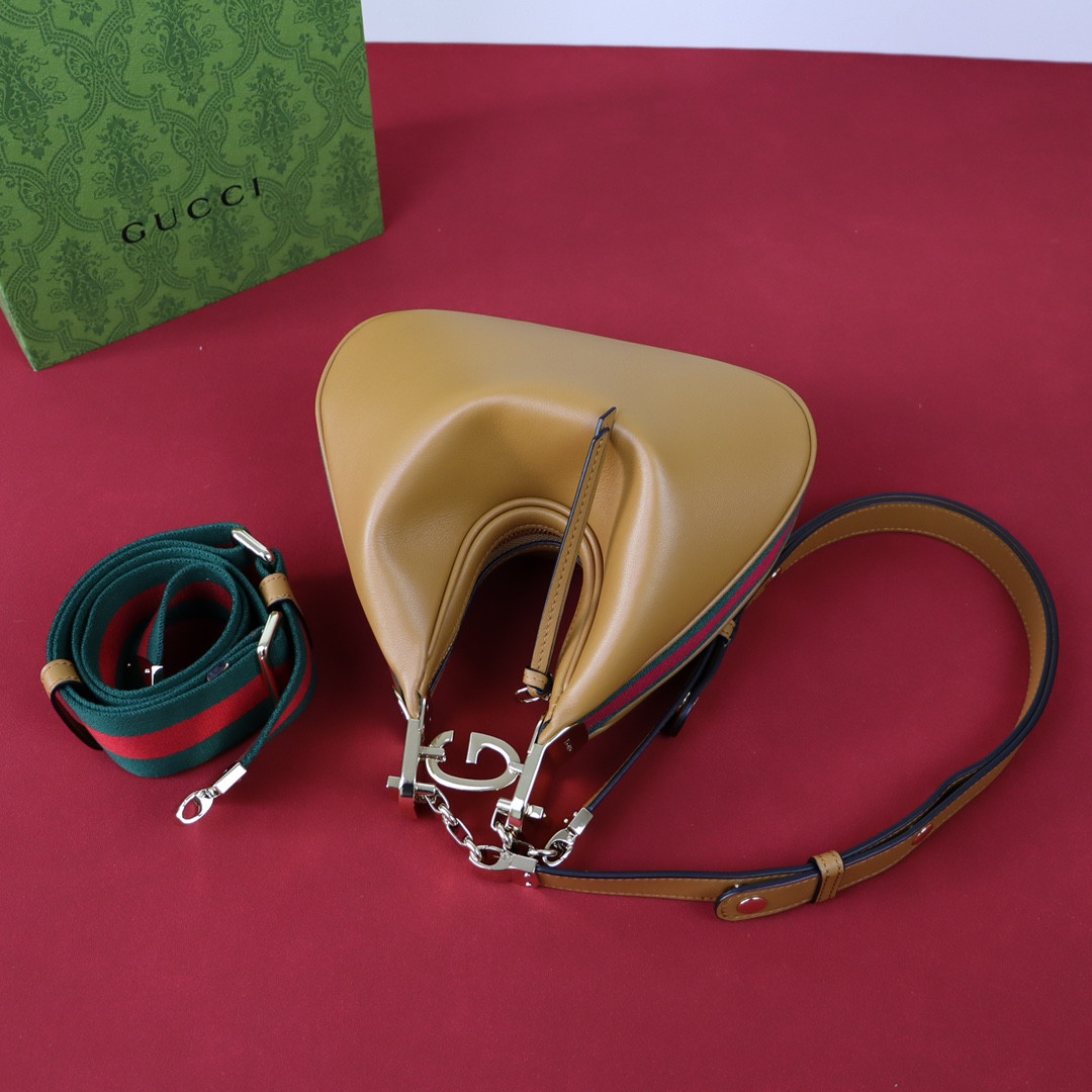 Gvc*1 ATTACHE SMALL SHOULDER BAG BROWN 9"W x 8.7"H x 2"D