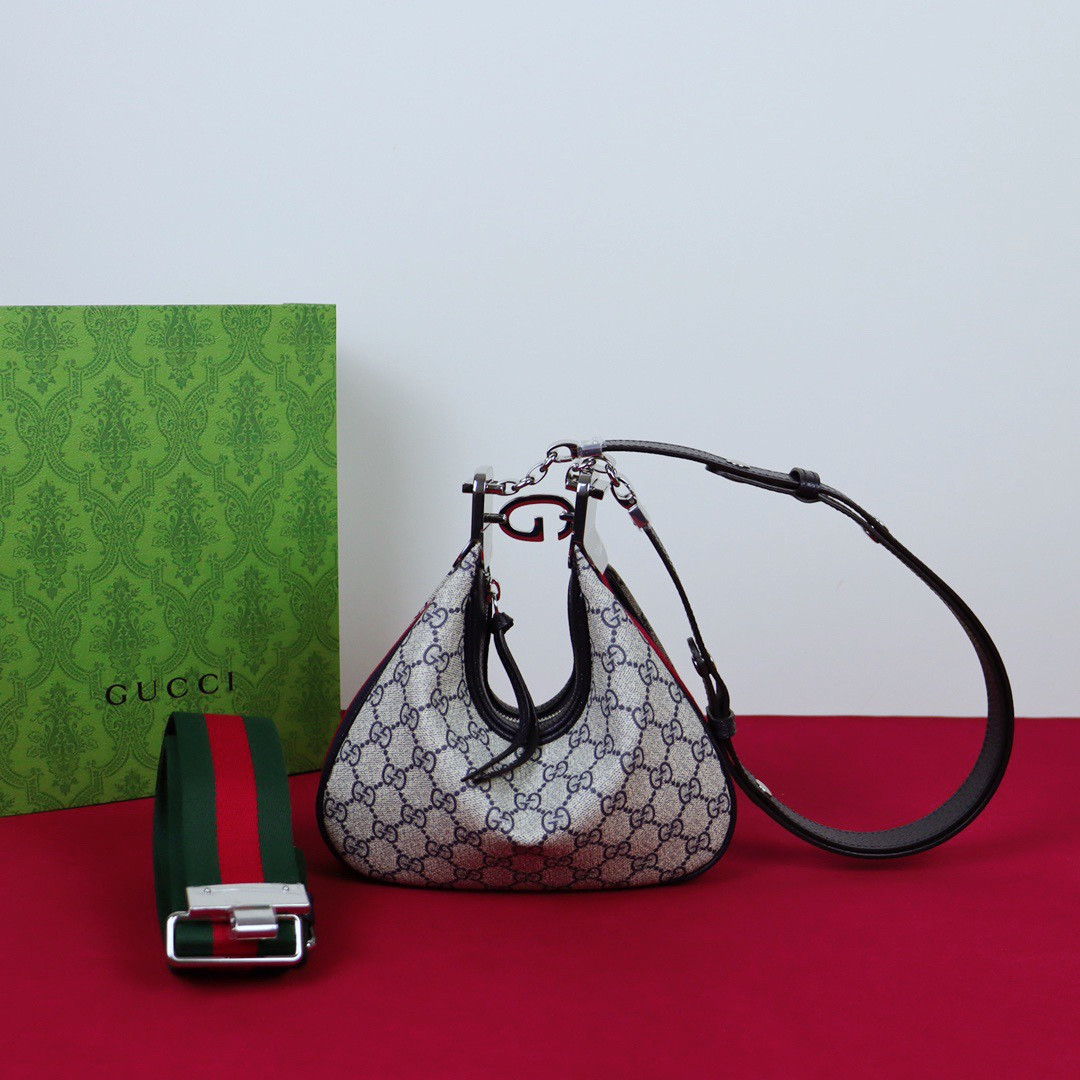 Gvc*1 ATTACHE SMALL SHOULDER BAG Beige and blue 9"W x 8.7"H x 2"D