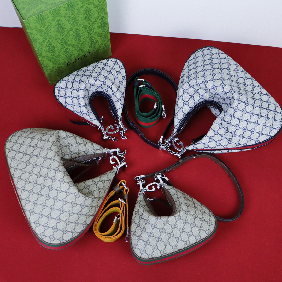 Gvc*1 ATTACHE SMALL SHOULDER BAG Beige and blue 9"W x 8.7"H x 2"D