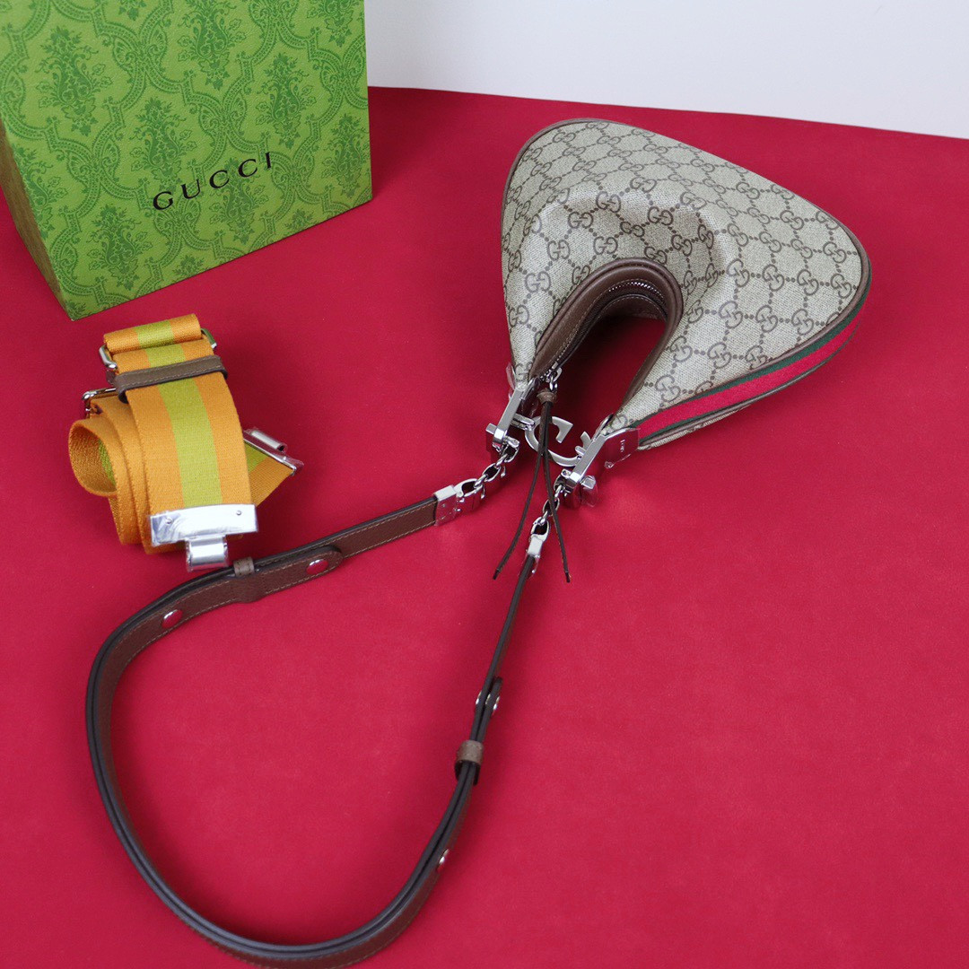 Gvc*1 ATTACHE SMALL SHOULDER BAG Beige and blue 9"W x 8.7"H x 2"D