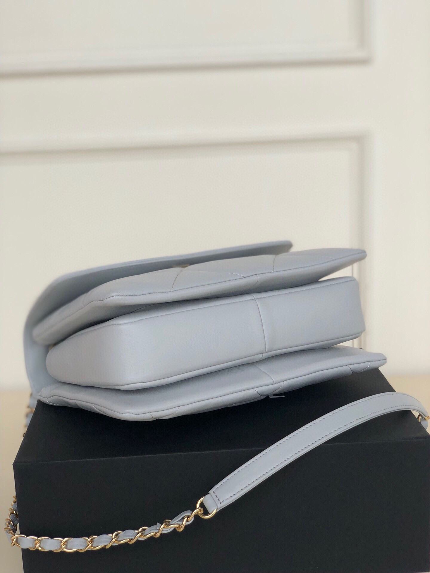 Ch**el FLAP BAG WITH TOP HANDLE 6.6 × 9.8 × 4.7 in