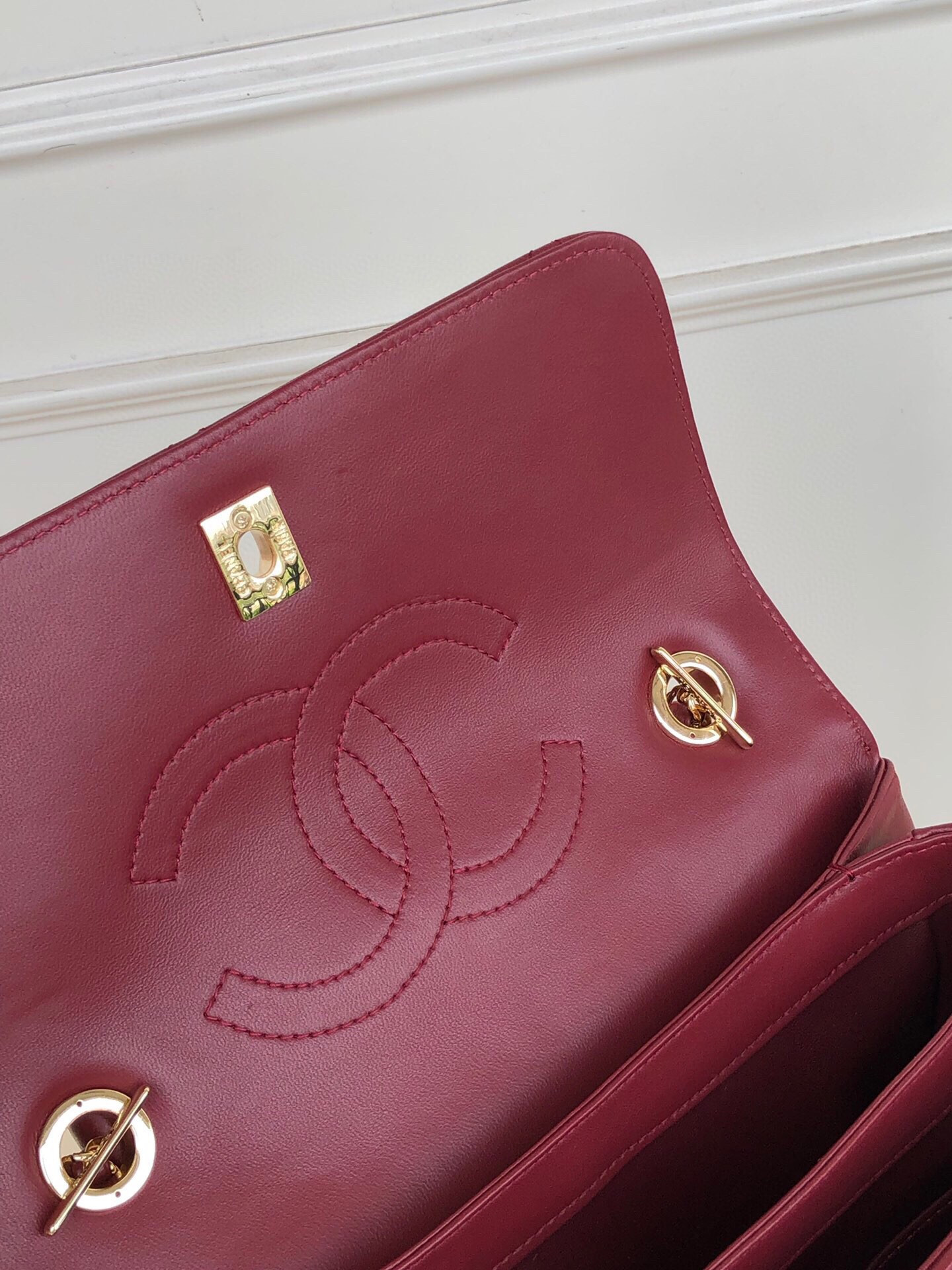 Ch**el FLAP BAG WITH TOP HANDLE 6.6 × 9.8 × 4.7 in